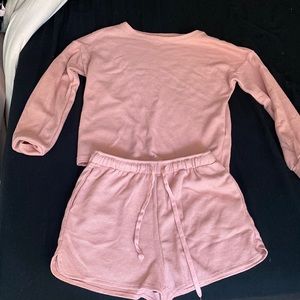 Amazon Pink Long Sleeve Top and Shorts Set